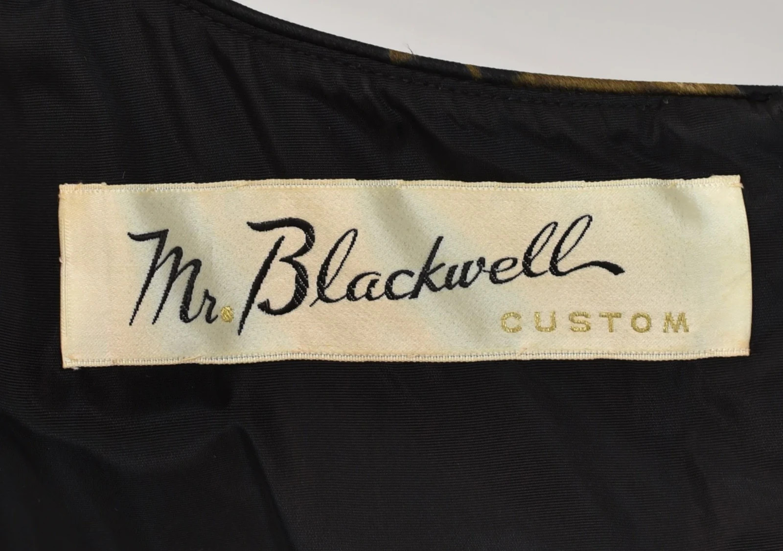 Vintage 1960s Mr. Blackwell Pink Floral Black Silk Gown Dress with Matching Wrap