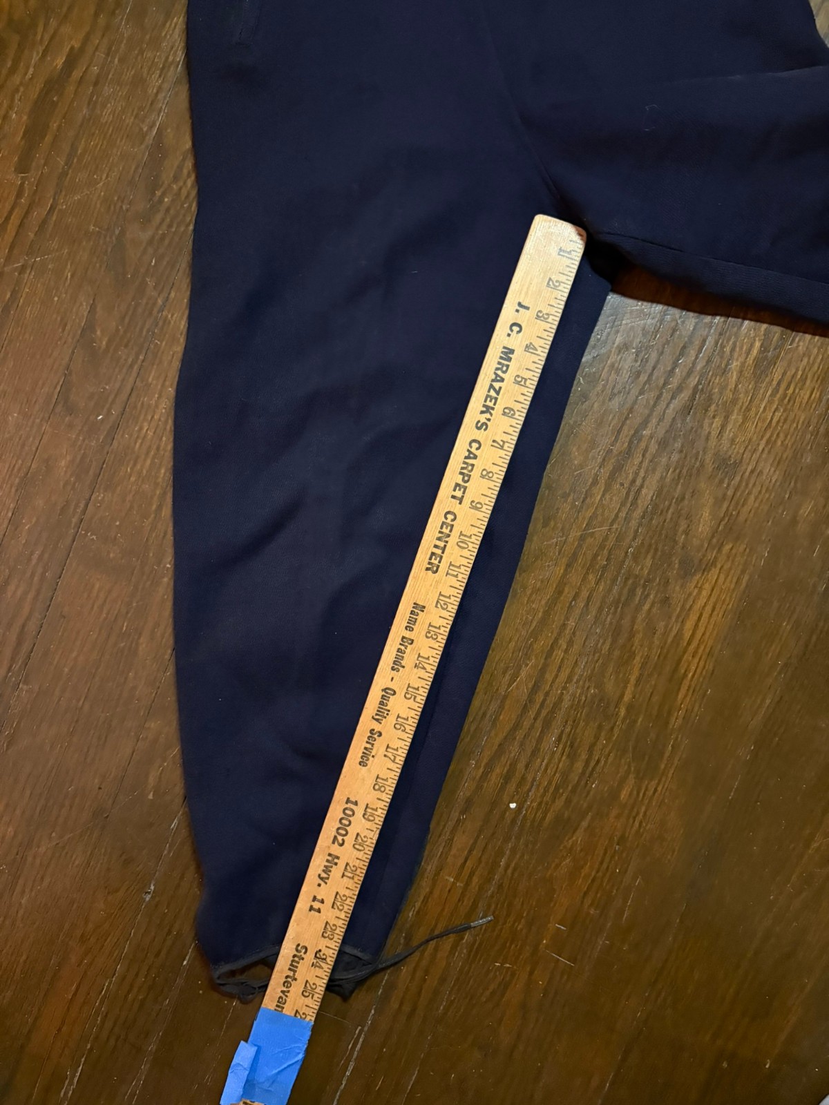 1940s Navy Alpine Ski Suit — Two-Piece Wool Gabardine Buckle Shearling Lined