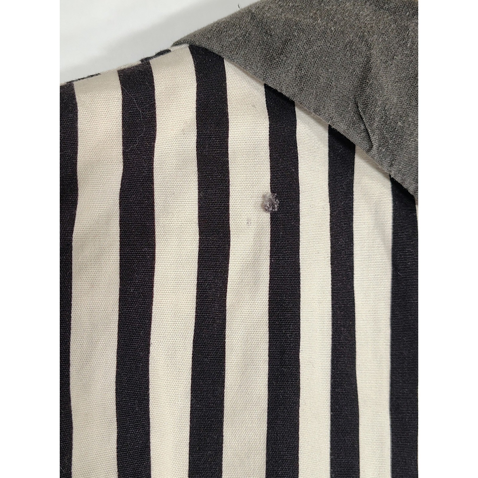 Banjo Dallas Texas Vintage Striped Cropped Vest Grey Shawl Collar Medium