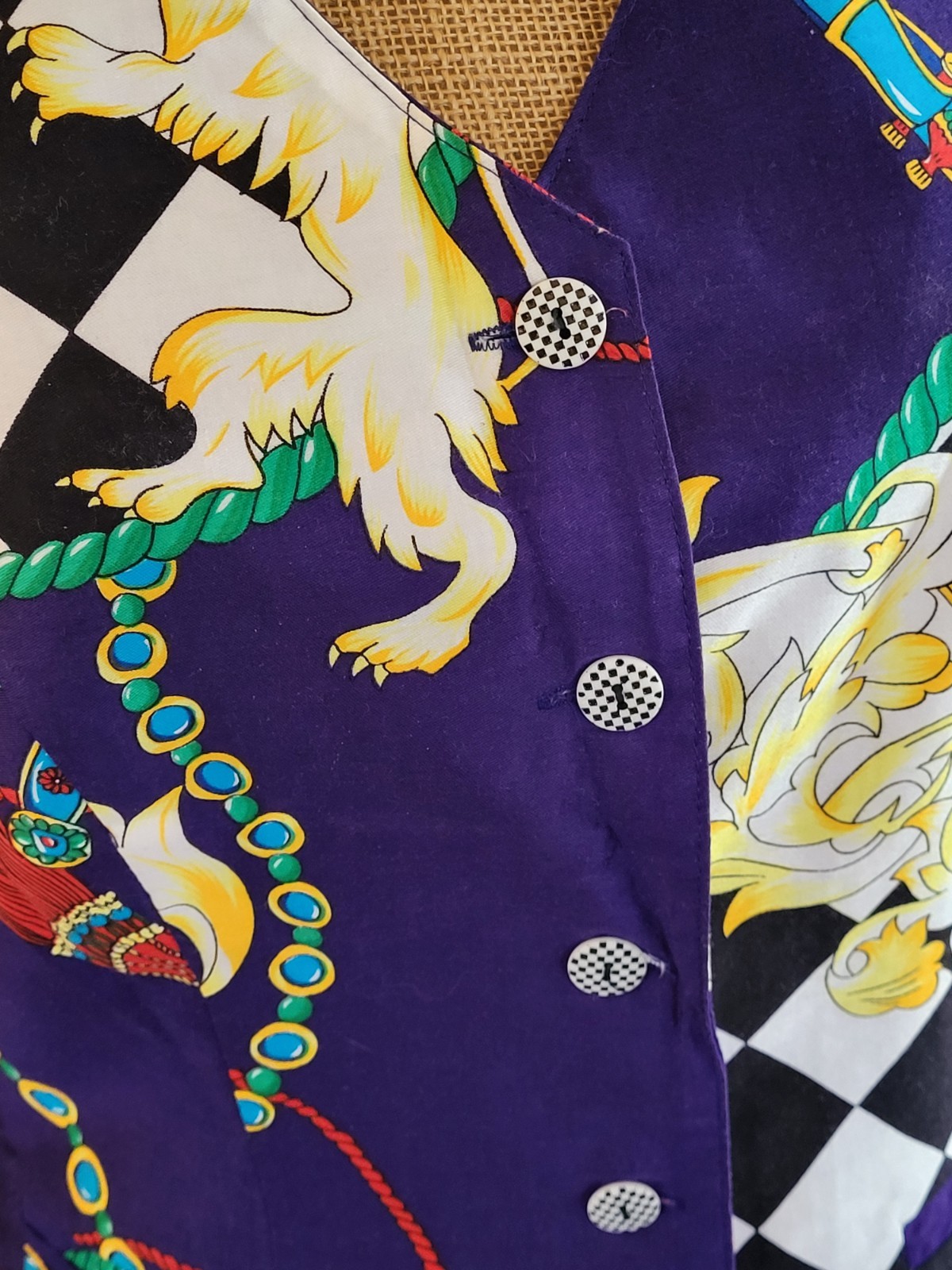 Alexander Campbell Vintage 80s Size 6 Cotton Dress Short Set Purple