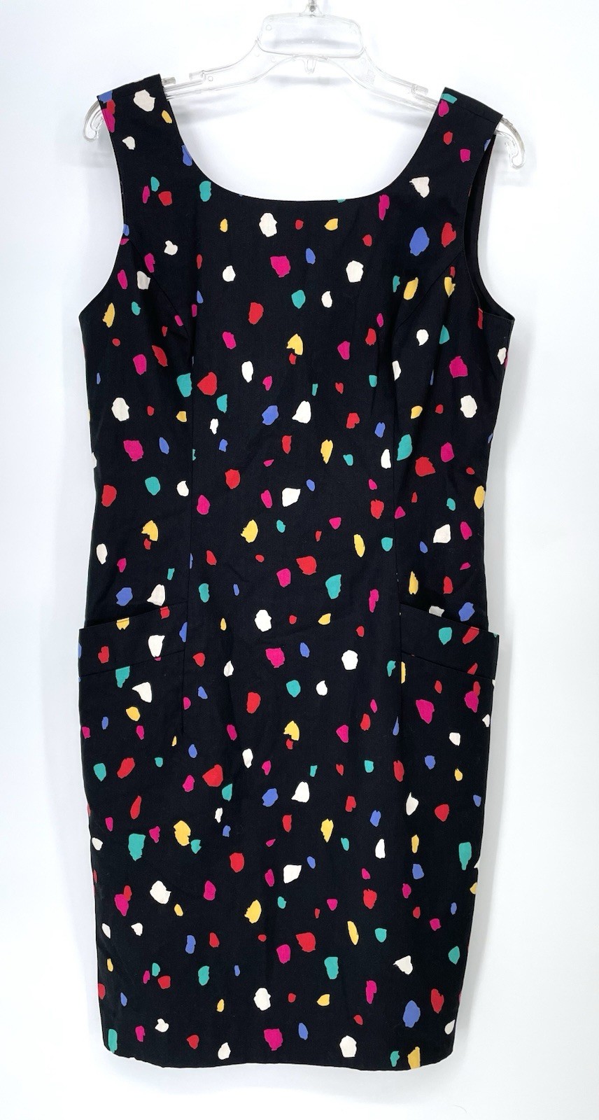 Vintage 80s 90s Abstract New Wave Backless Paint Brush Stroke Summer Sundress