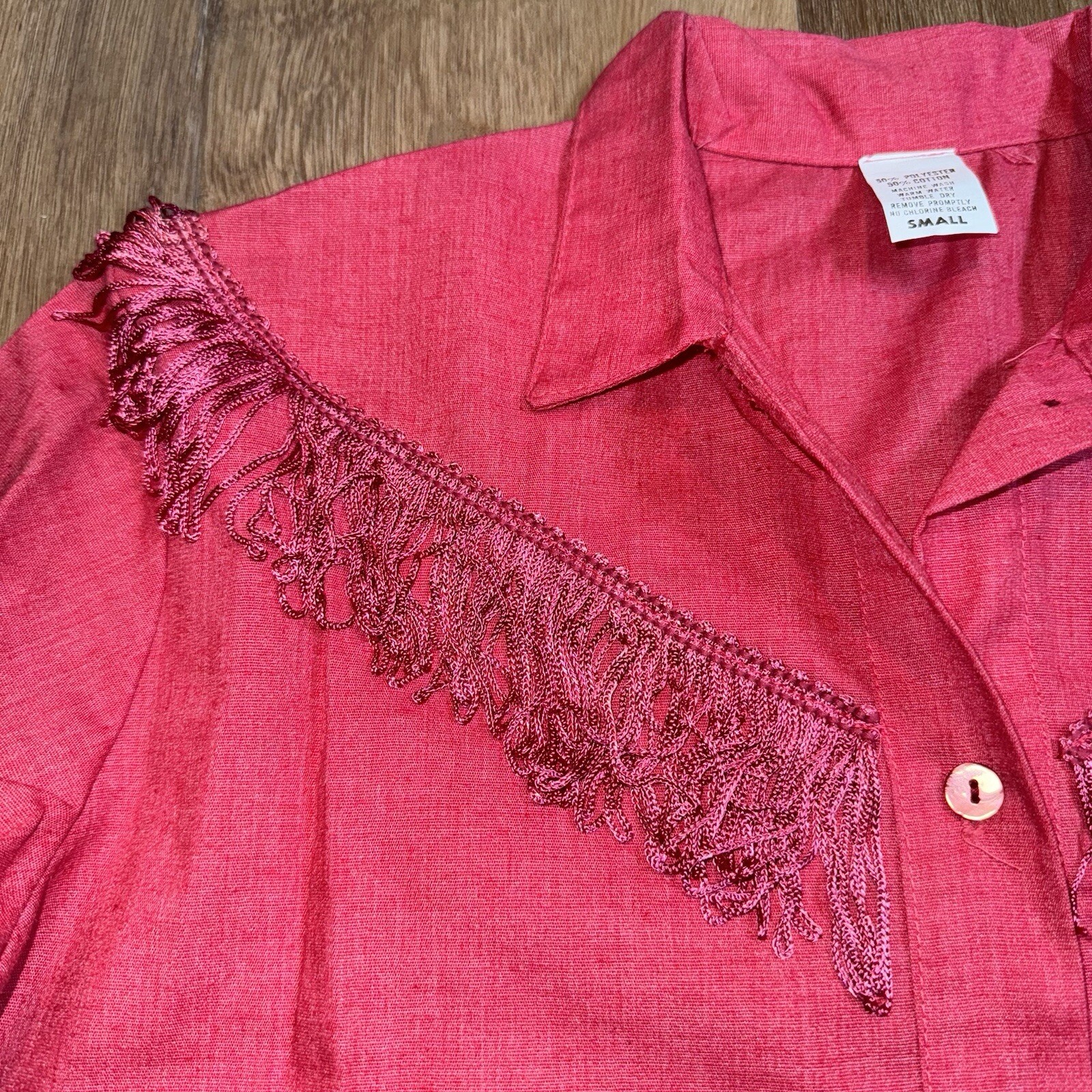 Vtg 70s Western Shirt Rockabilly Fringe Dolly Parton Cowgirl Rodeo Womens Small