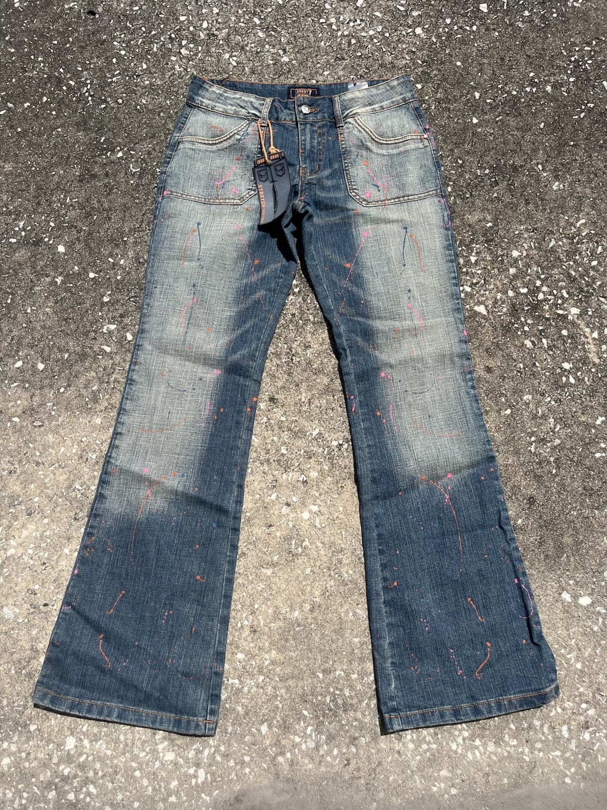 Vintage Bell Bottom Crest Jeans NWT 90s Size 7/8 Grunge Punk Y2K Goth Boho 1990s