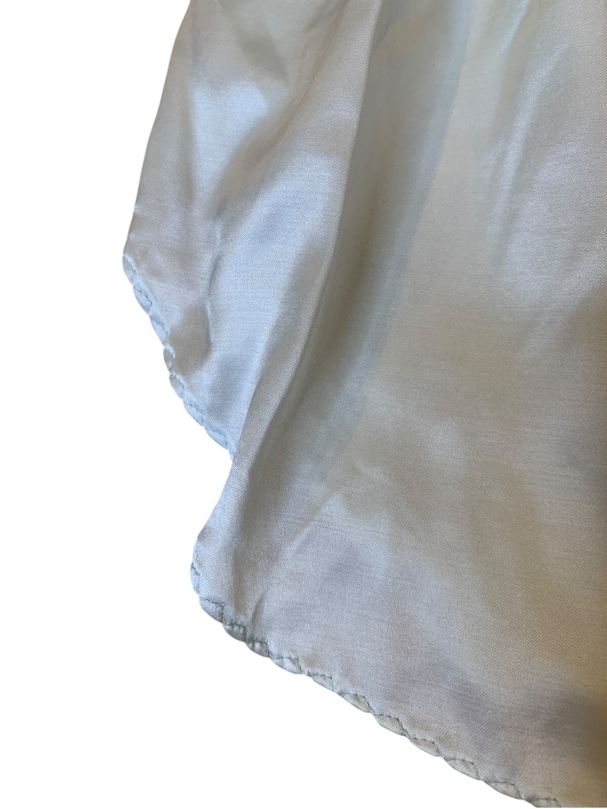 Natori Vintage Satin Nightgown Light Blue Lace Embellishment Faux Pearl Buttons