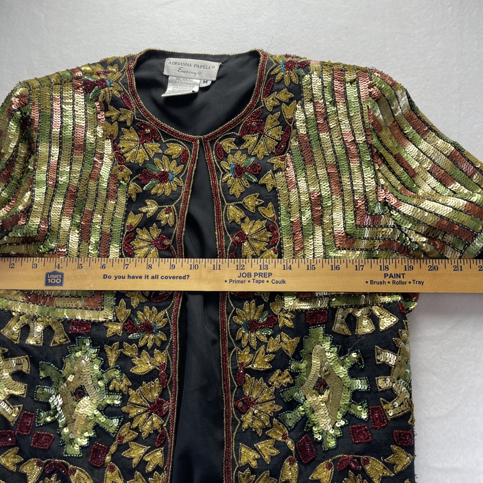 ADRIANNA PAPELL EVENING VINTAGE 1994 MULTI BEADED SEQUINS Jacket MEDIUM GORGEOUS