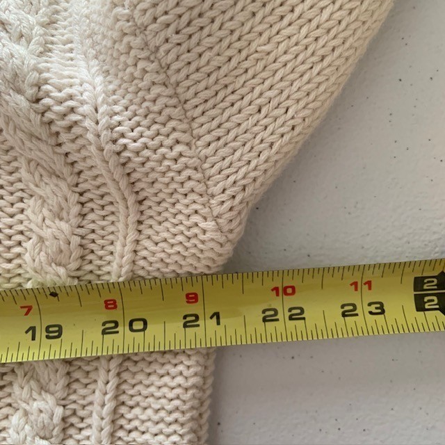 Vintage 90s Fisherman Sweater L Chunky Cable Knit Ramie Cotton Quiet Luxury