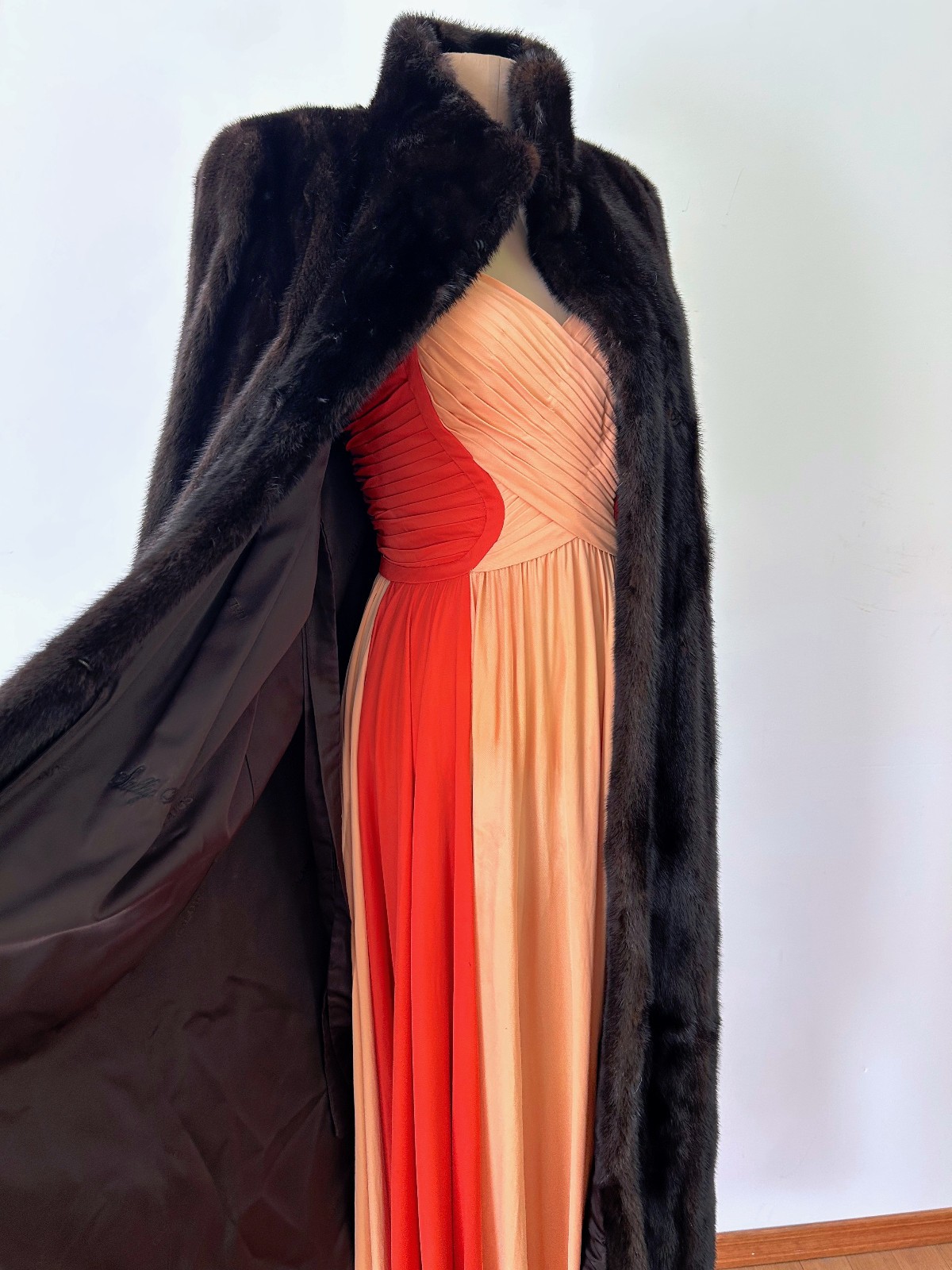 Vintage Betsey Johnson Hollywood Glamour Gown Sample 1980s 90s Color Block As Is