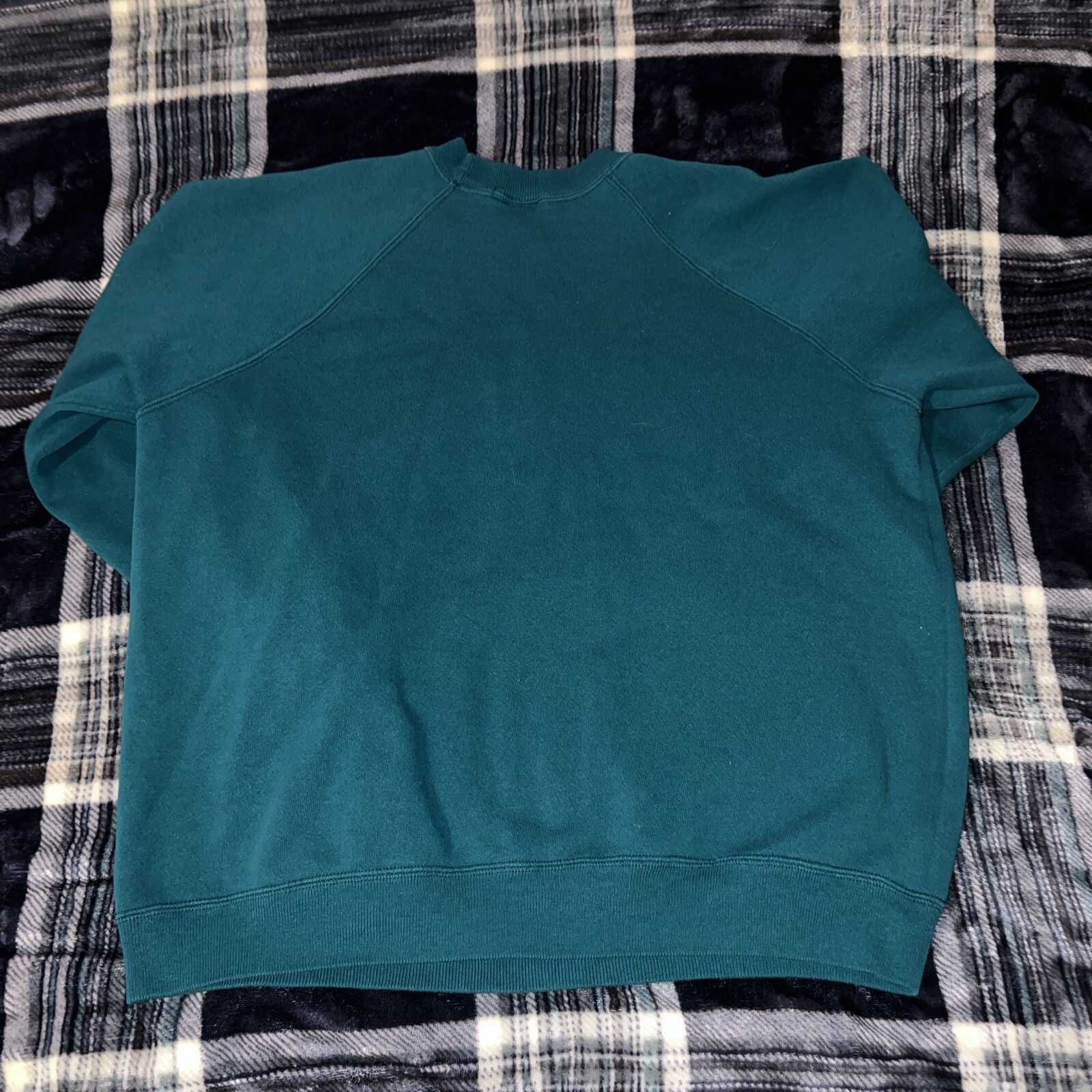 Vintage Hanes Her Way 90s pullover crewneck sweatshirt XL Teal Made in USA