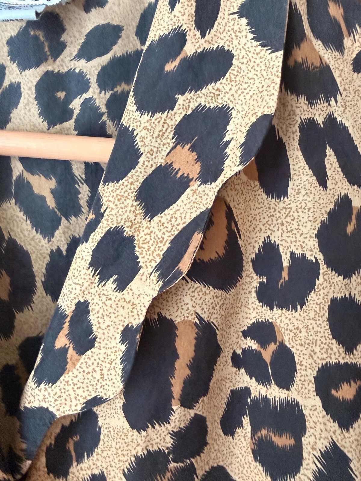 Vintage 90s Leopard Print 100% Silk Blouse Button Front Animal Print Top Large