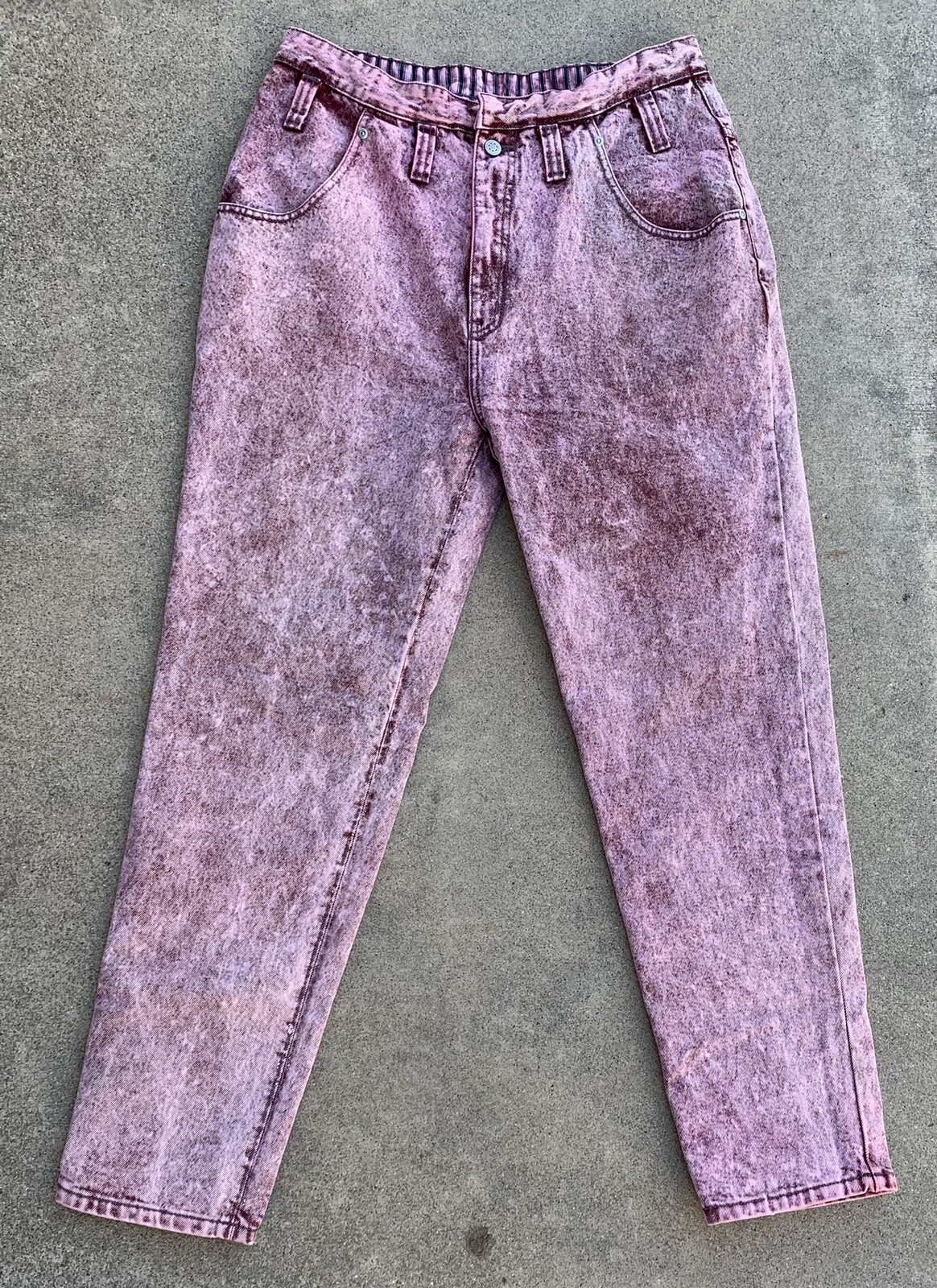 vintage Pepe Jeans acid wash high A waist tapered leg size 12/30 35 waist