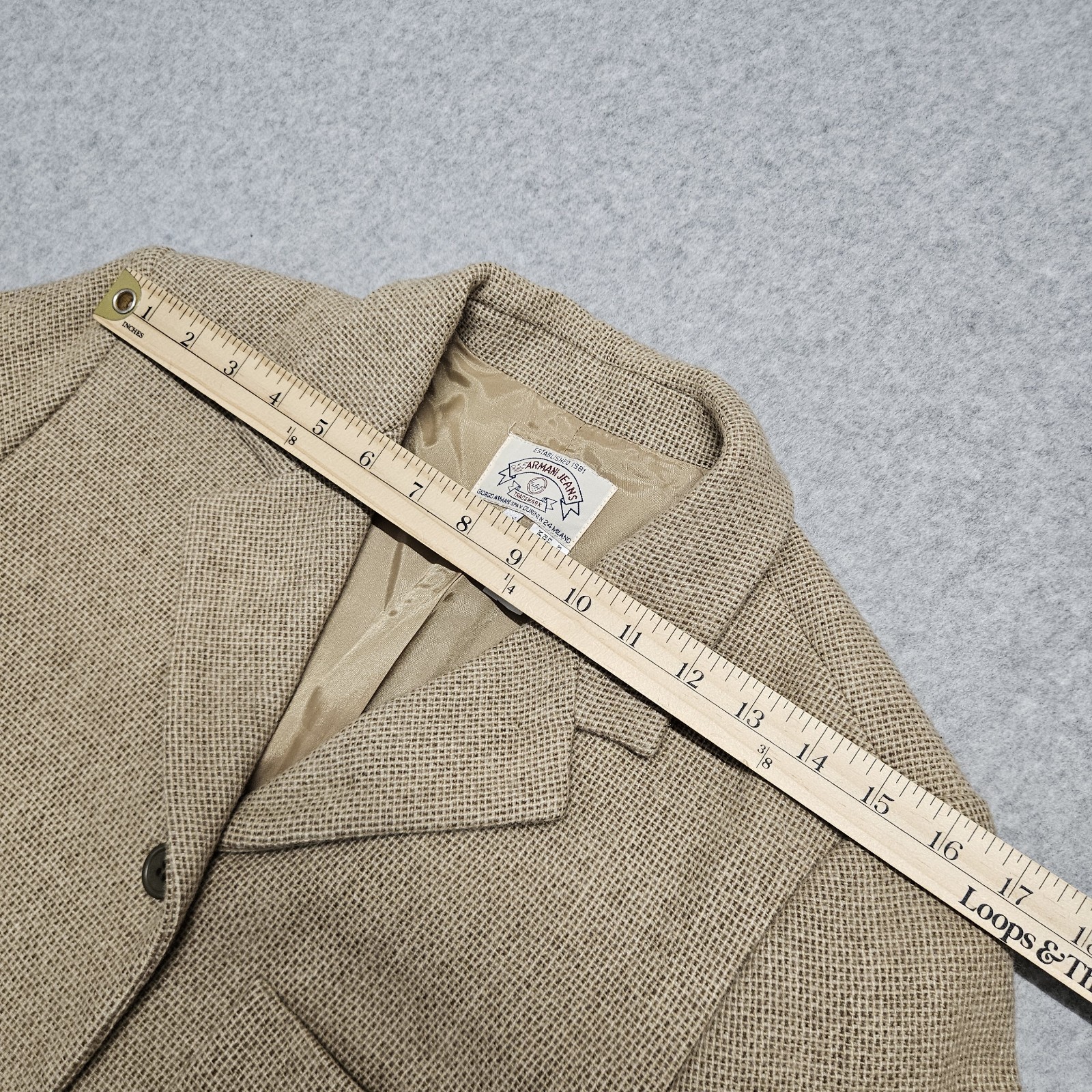 Vintage Georgio Armani Tweed Blazer 6/Skirt 10 Set Womens 100% Wool