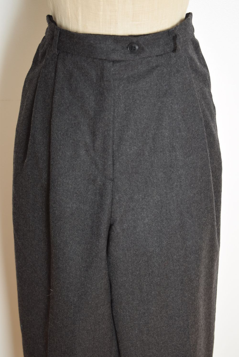 vintage 90s Talbots pants gray wool high waist rise tapered leg trousers M 8