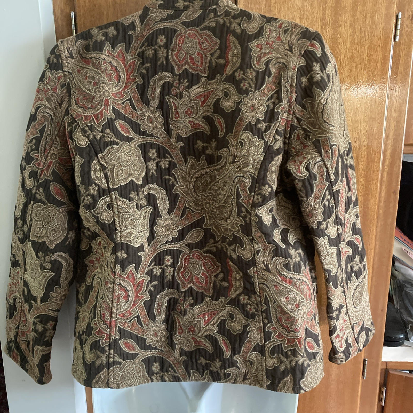 womens Flashback tapestry fabric jacket size PM