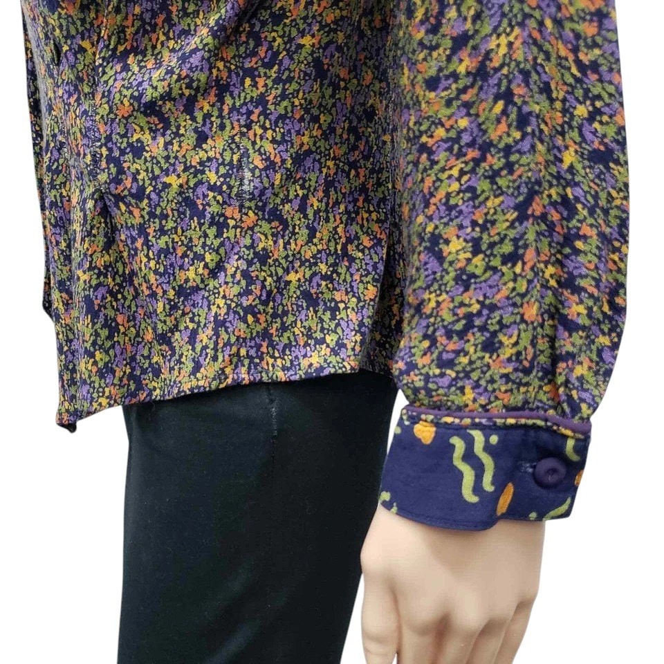 Vintage 90’s Marsha Brander for COMPONIX Abstract Floral Top Made in USA 10