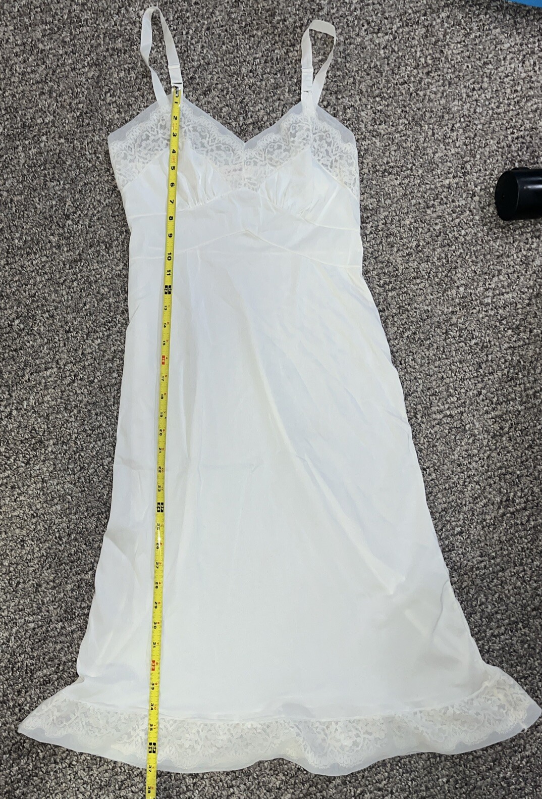 Vtg Powers Model Nightgown Size 34 Lace Lingerie Slip Dress 40 Denier Nylon