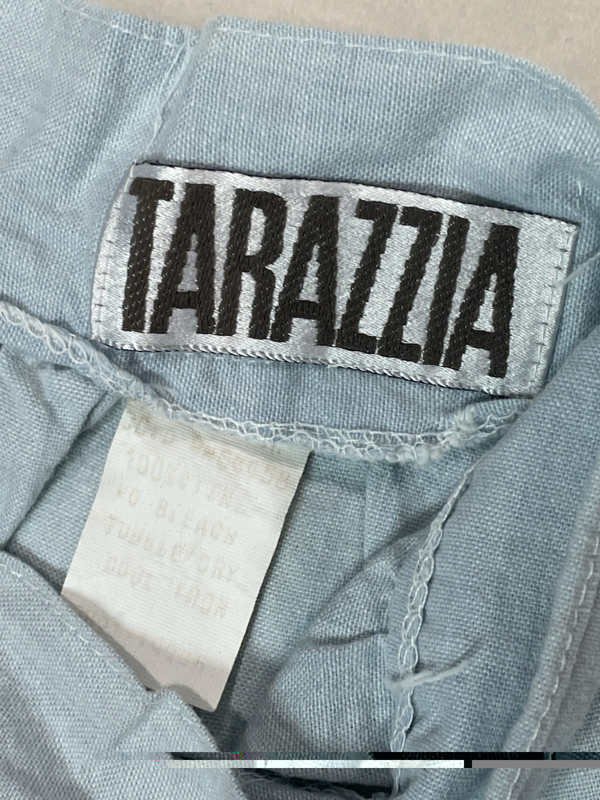 Tarazzia Vintage Midi A-line Skirt Light Denim With White Lace Whimsical