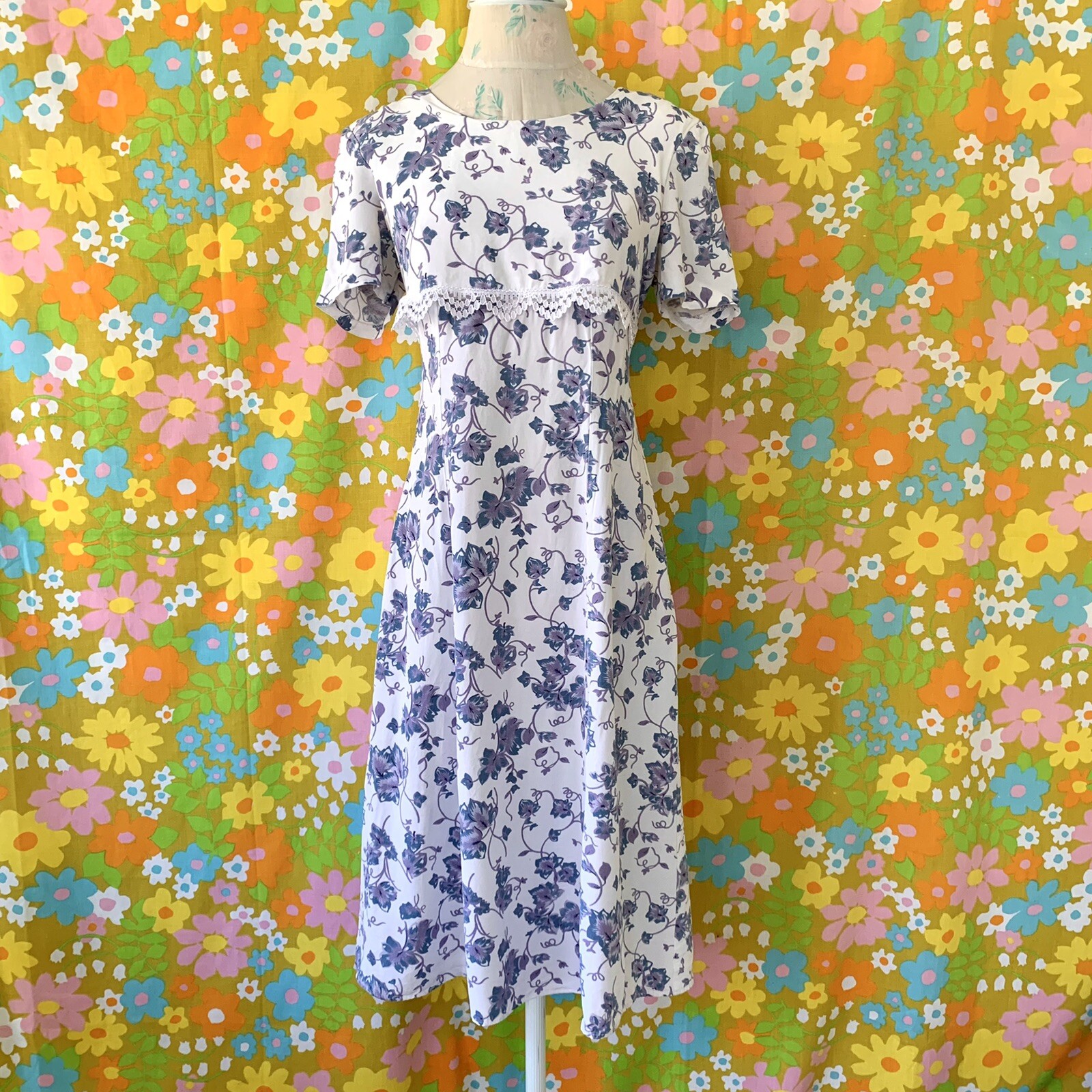 vintage 90s floral corset midi dress S/M