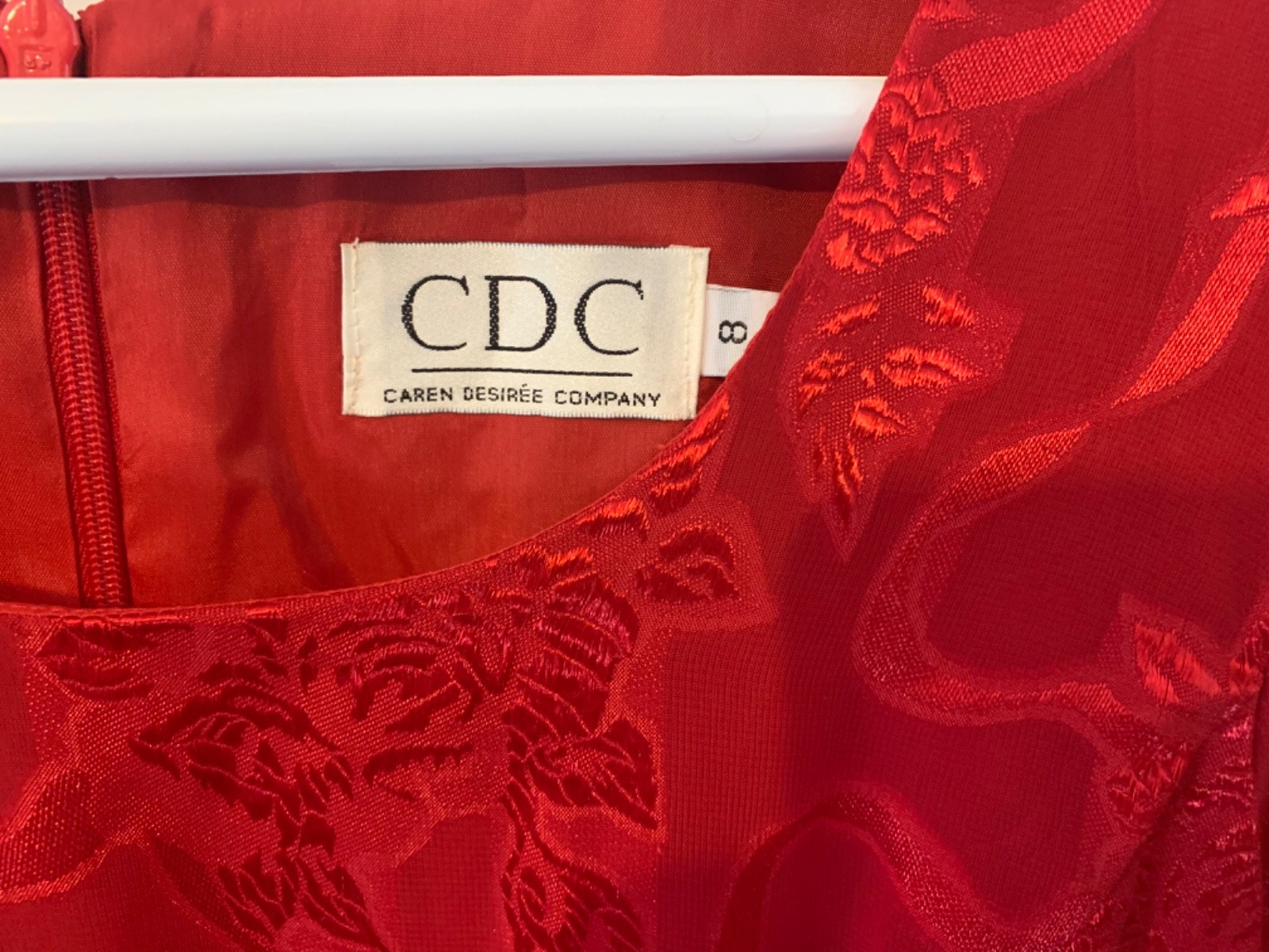 CDC Caren Desiree Company DRESS, Size 8, Vintage 1990’s Satin Finish