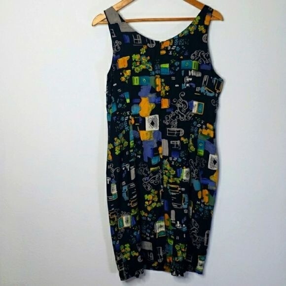 Vintage 90s | Rabbit Designs abstract floral sheath dress 14