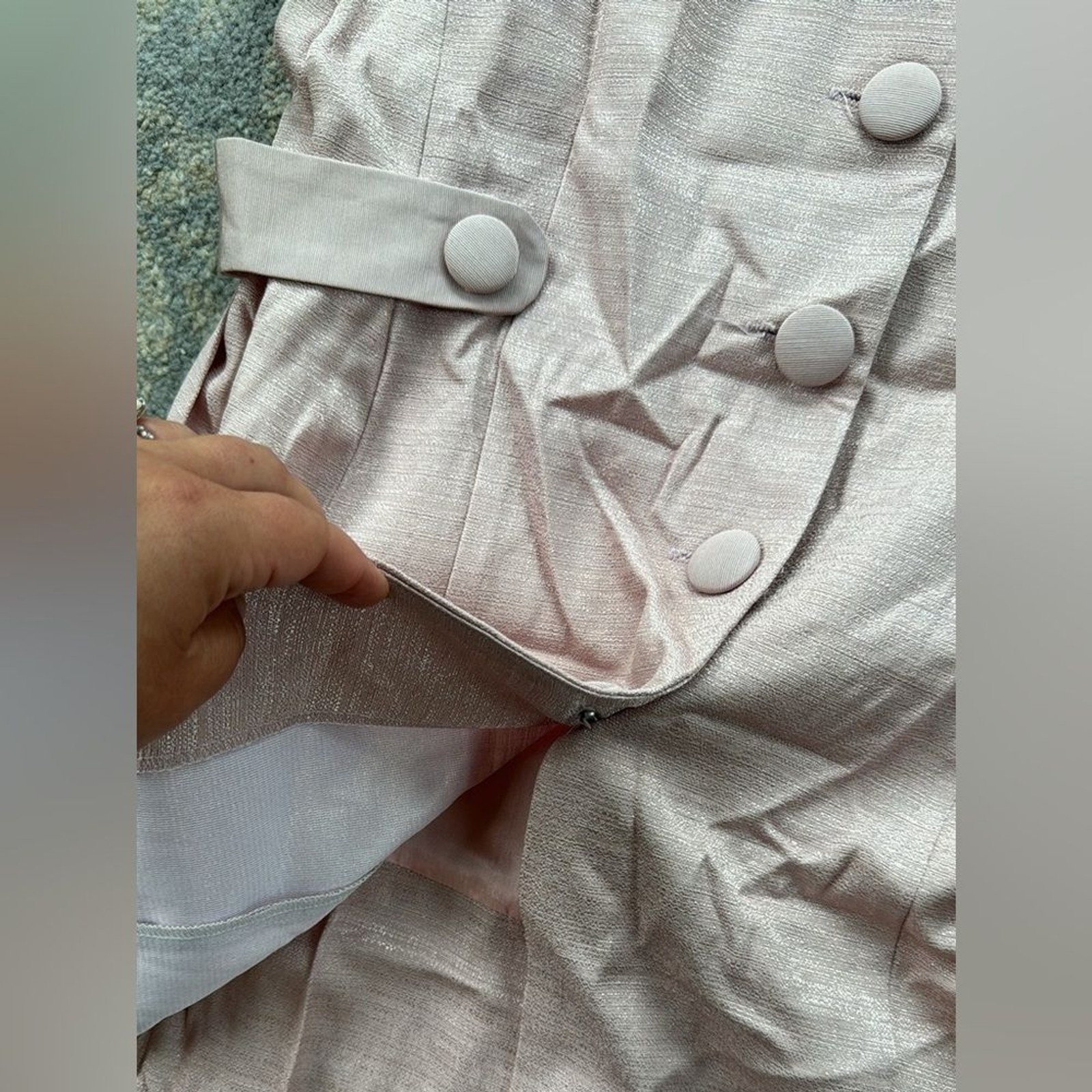Vintage Allison-Che Blazer Dress Two Piece Set Pink 16