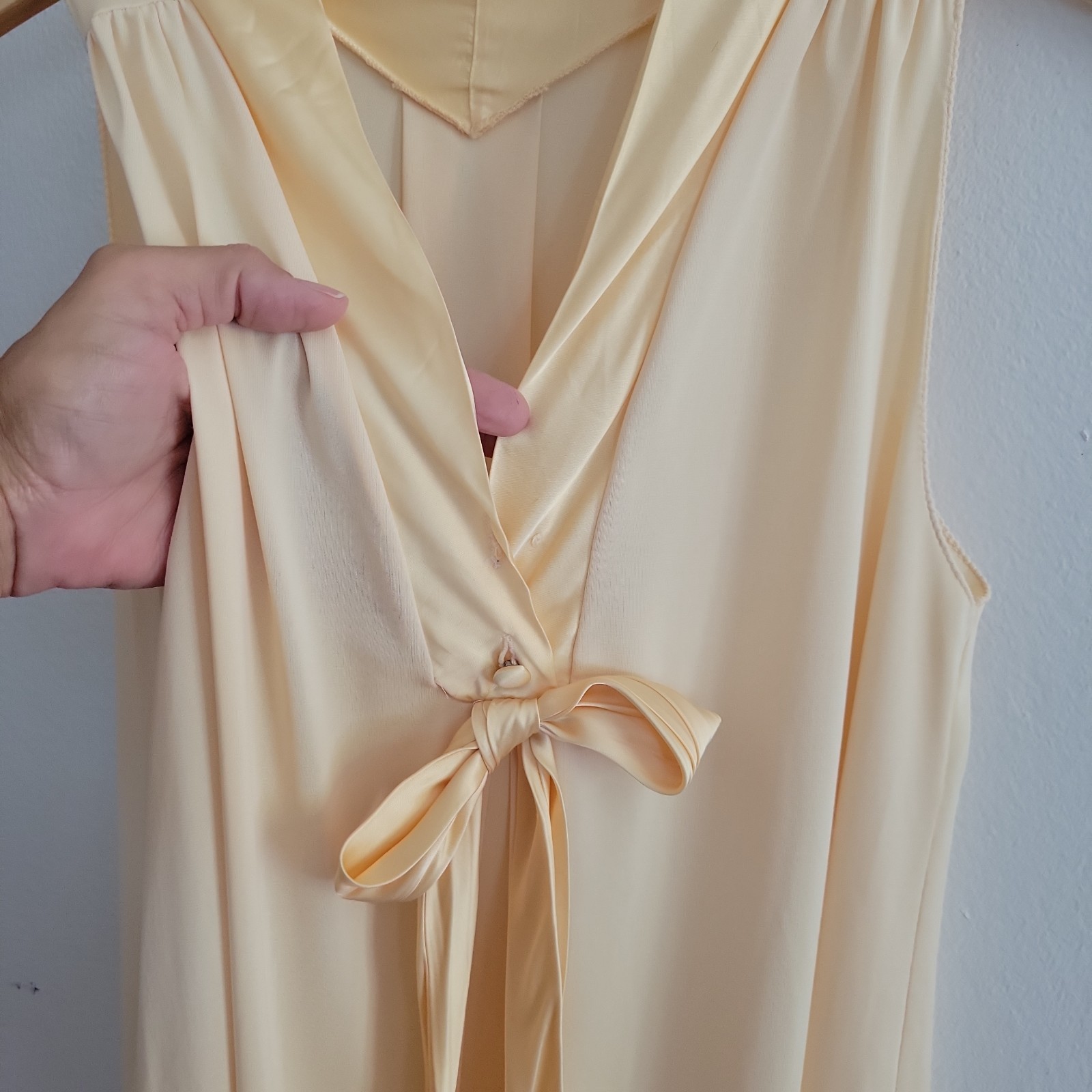Vintage 60s Gossard Artemis Nylon Penoir Two Piece Small Pale Yellow Boudoir