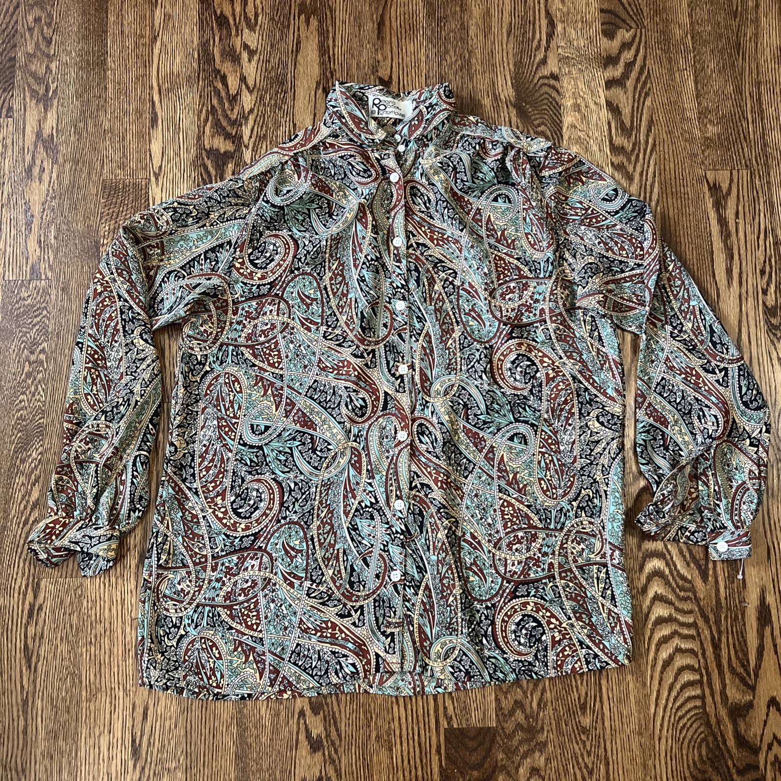 VINTAGE REGINA PORTER FOR PORTERHOUSE PAISLEY BLOUSE size 10