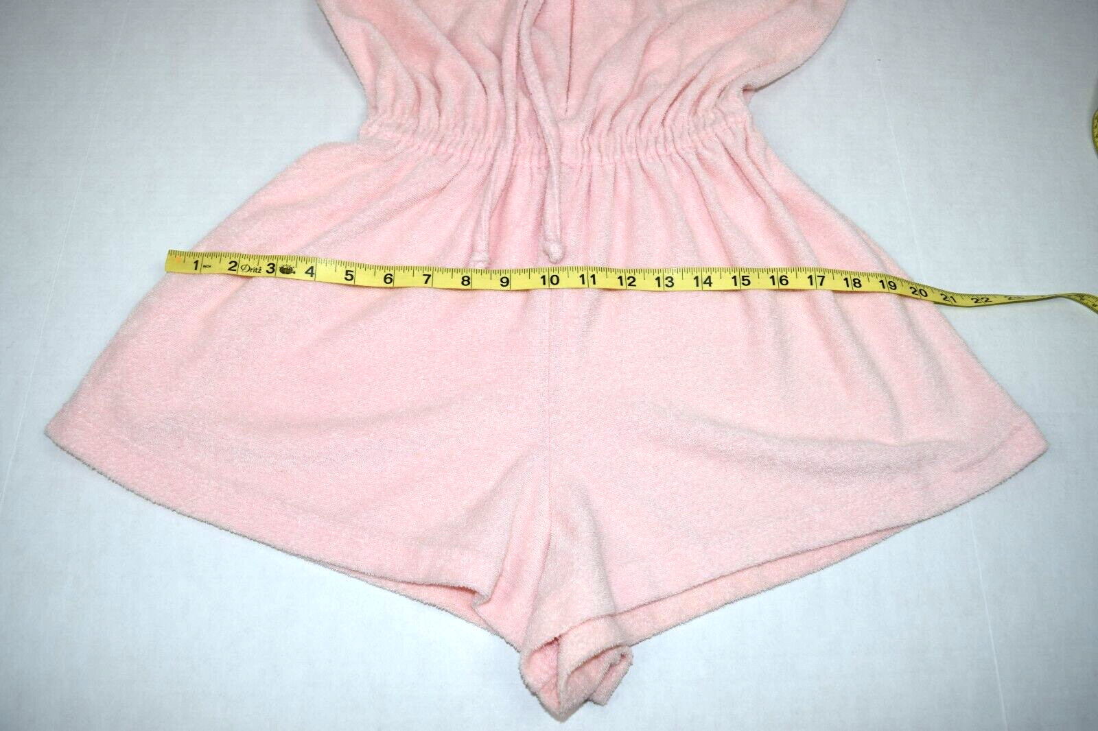 Vintage Pool Cover Jumper Granada Size S/M 80s Pale Pink Terrycloth Front Zip