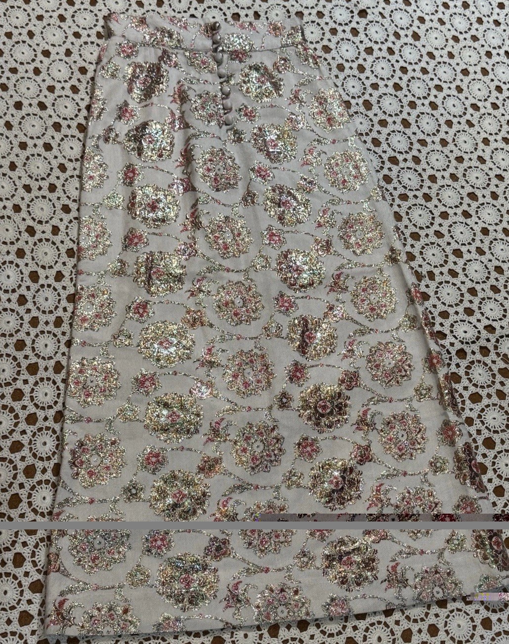 VTG 60s 70s Alice Of California Floral Maxi Skirt Boho Classic Intricate Design