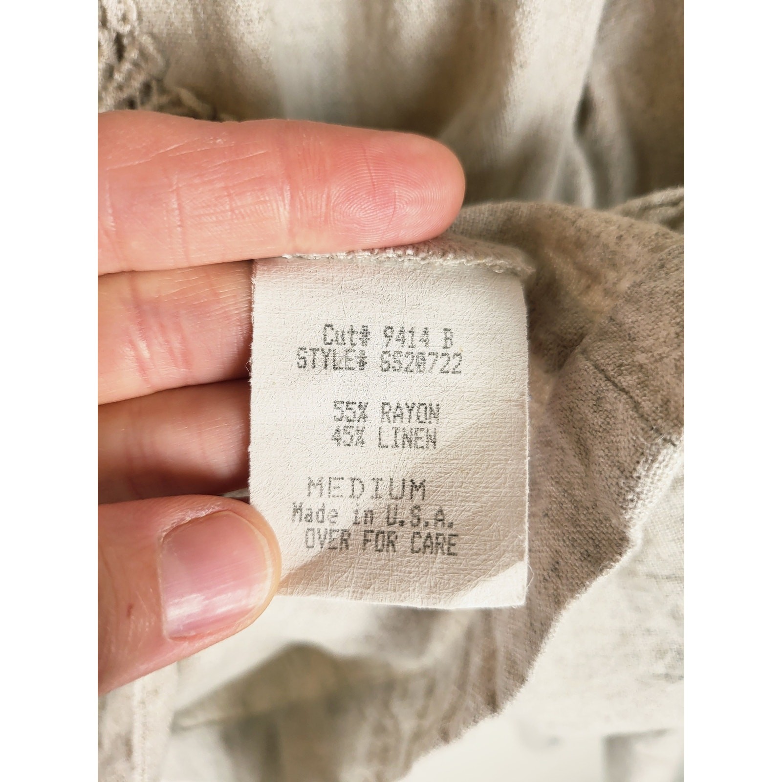 Saint Germain Paris Linen Lace Blouse Medium Cottagecore Boho Rodeo Westernwear