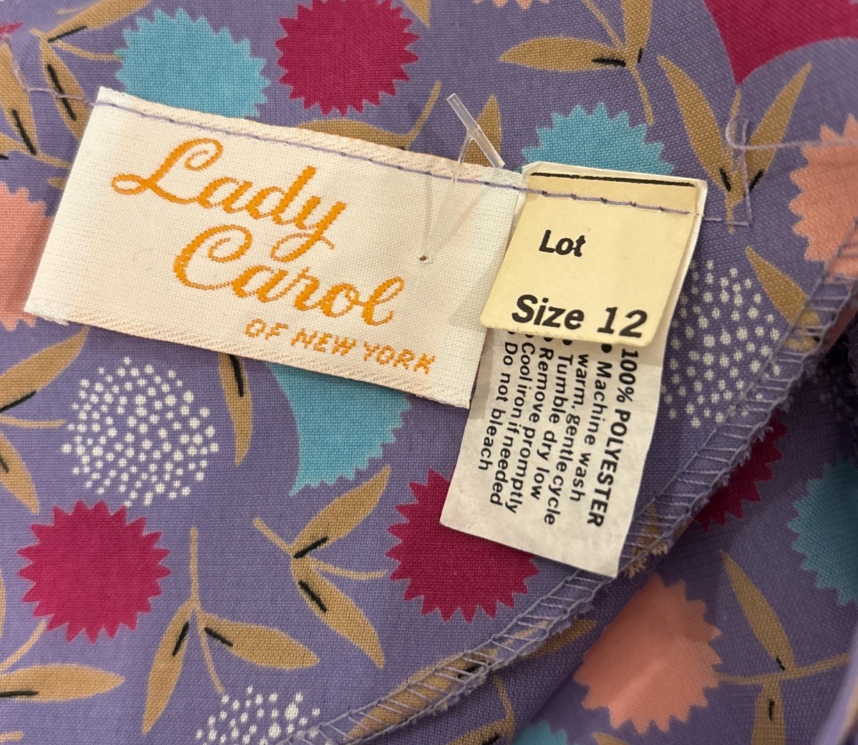 Lady Carol of New York Floral Dress Size Small 4-6 (Tag 12) NOS VTG 1982