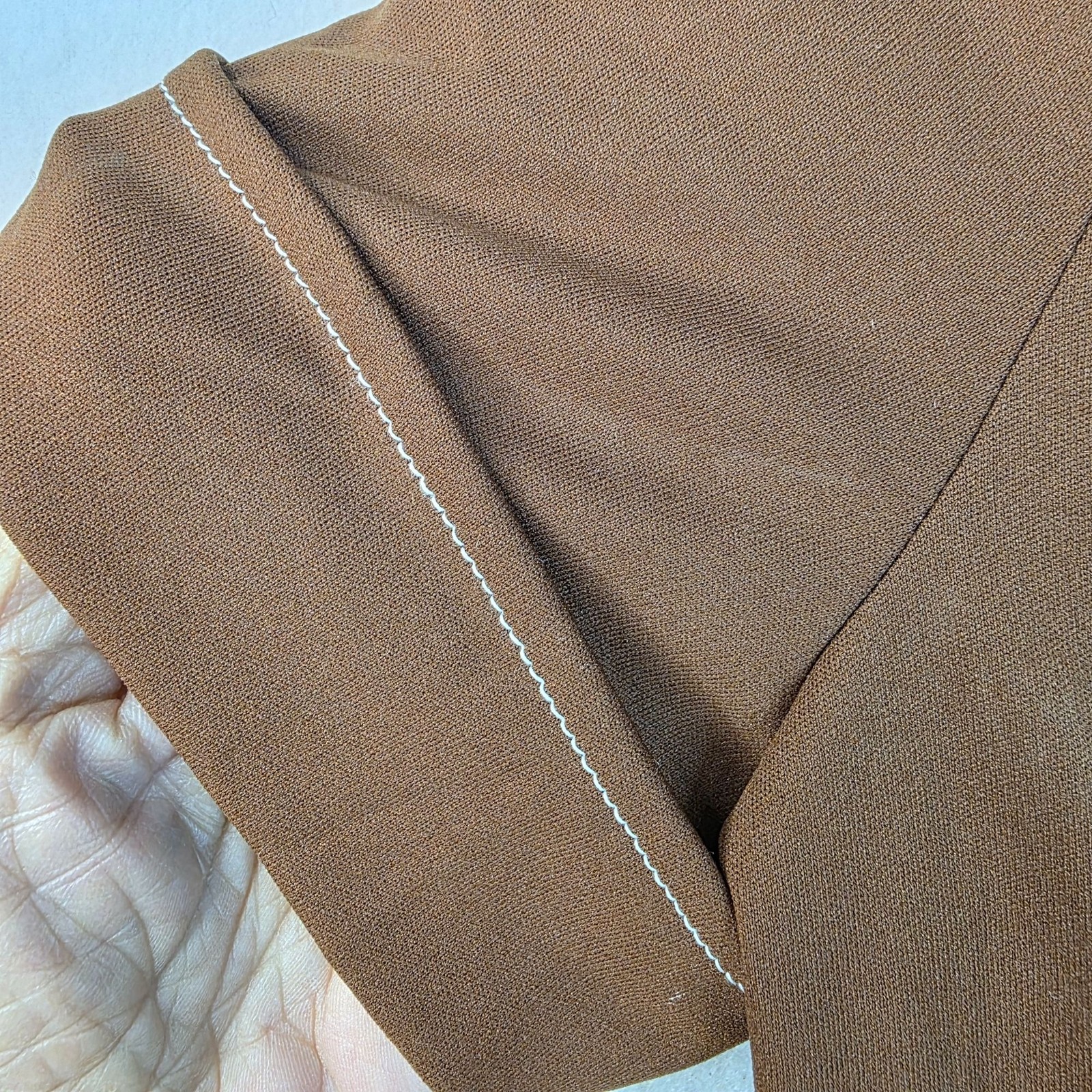 Vintage 70s Stylecraft Button Up Shirt 10 Brown Golf Retro Country Club Office
