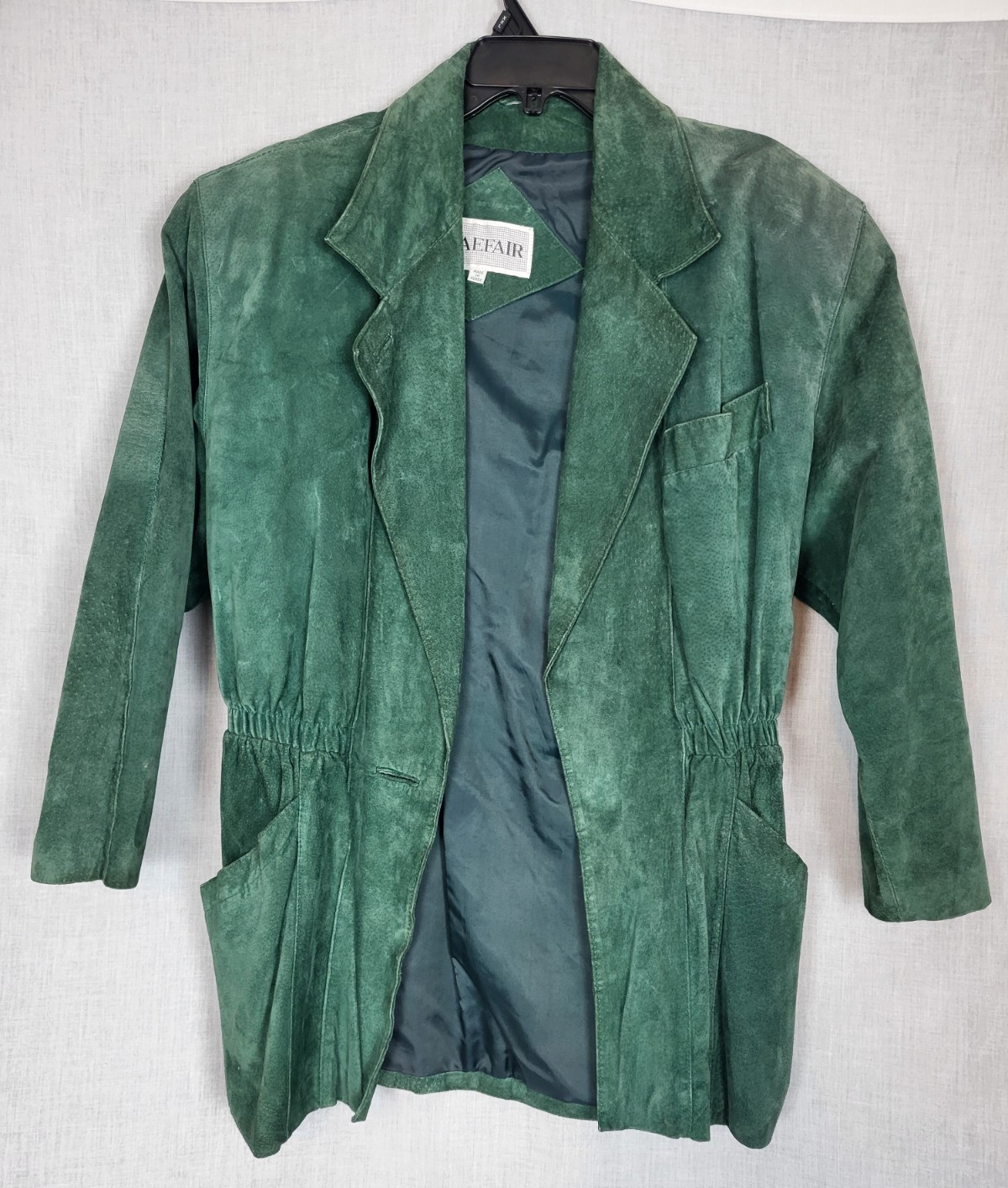 Vintage Braefair Leather Jacket Coat (L) Green 80’s Retro Classic Dressy Work
