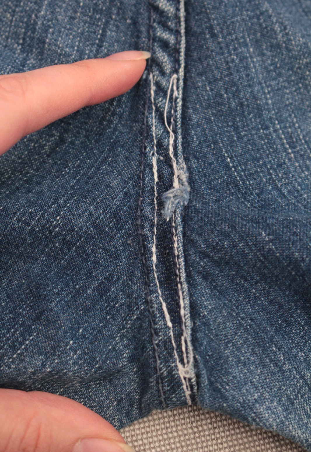 VTG Women’s 60s Blue Denim High Waist Straight Leg Jeans Sz 27″ 1960s