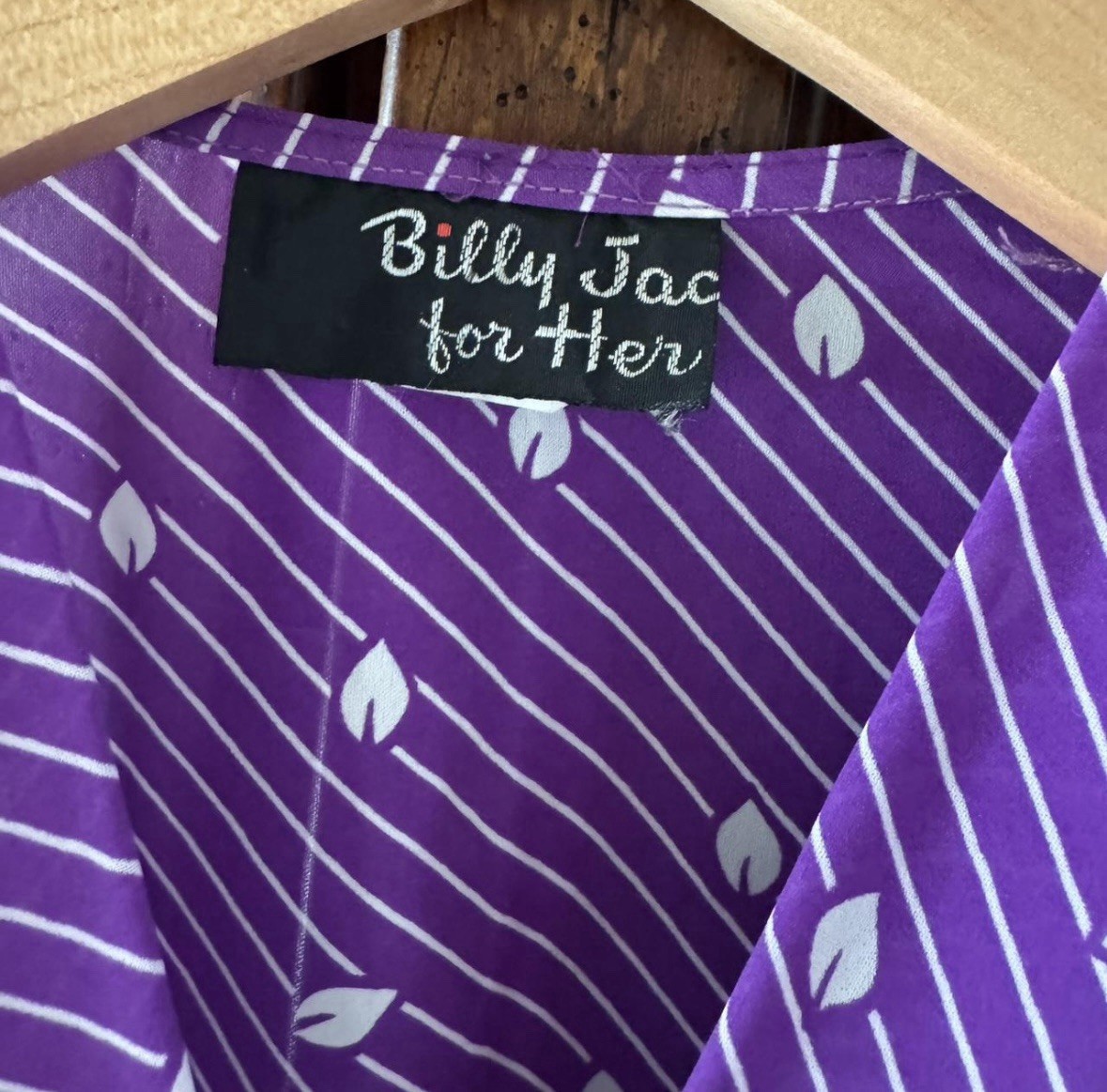 Vintage Billy Jack For Her Purple Striped Midi Dress XS