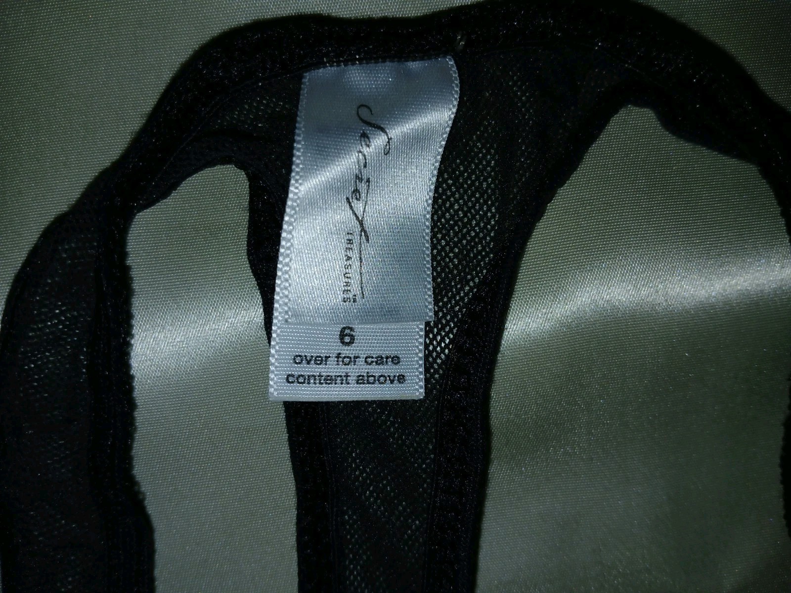 Vintage Secret Treasures Black Sheer Chiffon Flower G-String Thong Panties S
