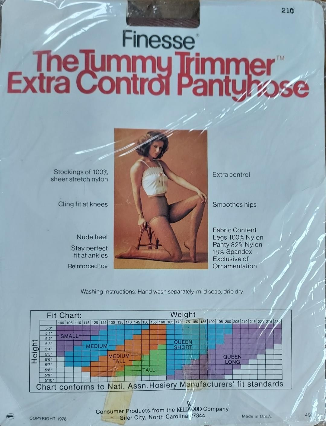 Vintage 1978 Finesse The Tummy Trimmer Extra Control Pantyhose Soft Beige Size M