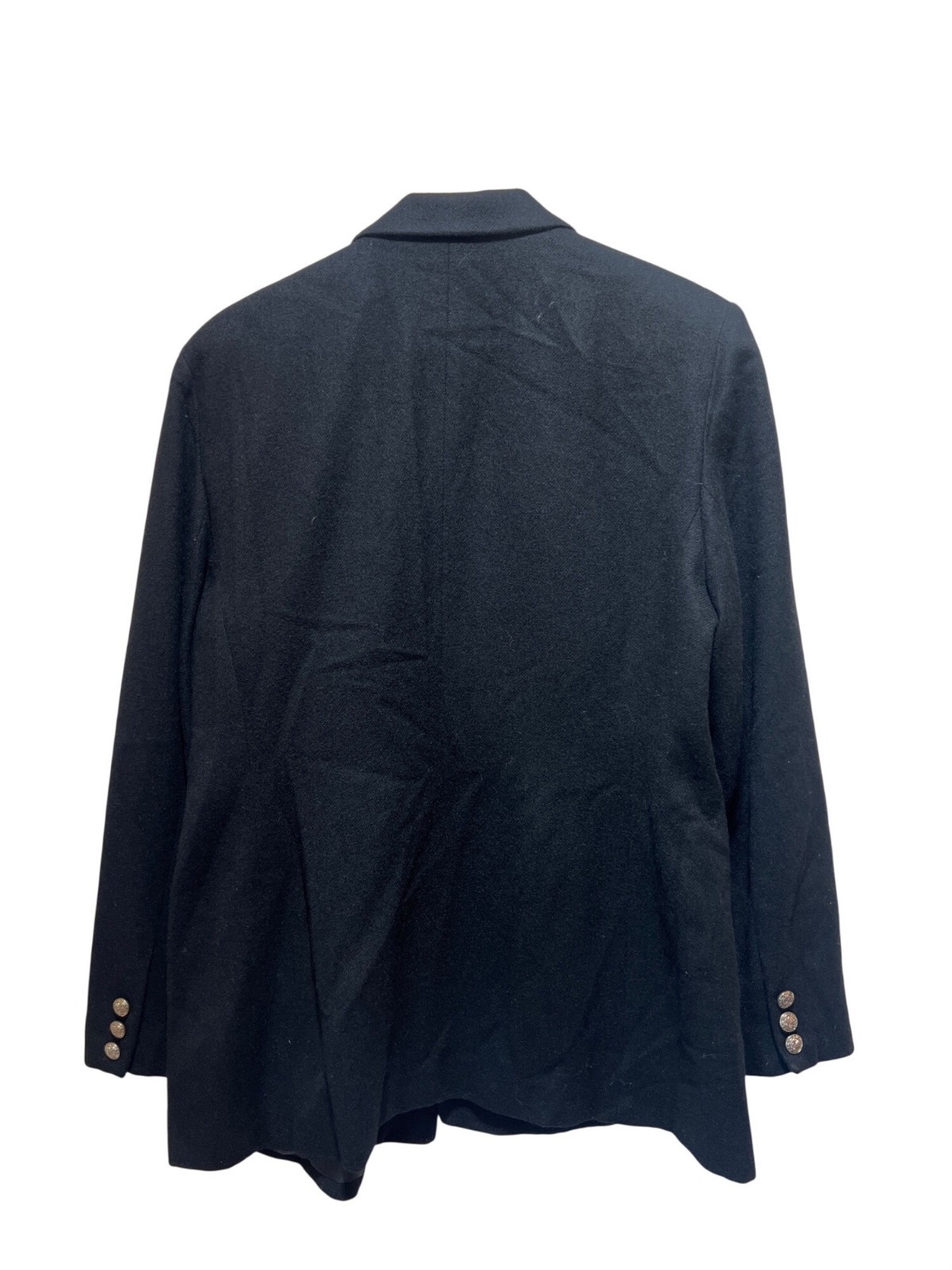 Stephanie Andrews Vintage 80’s Black Double-Breasted Blazer With Gold Crest Butt