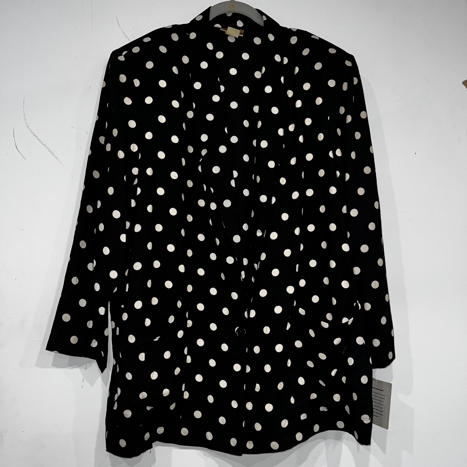 VTG NWT 90s Adrian Jordan Polka Dots Long Blazer Button Top Sz 20 Made In USA
