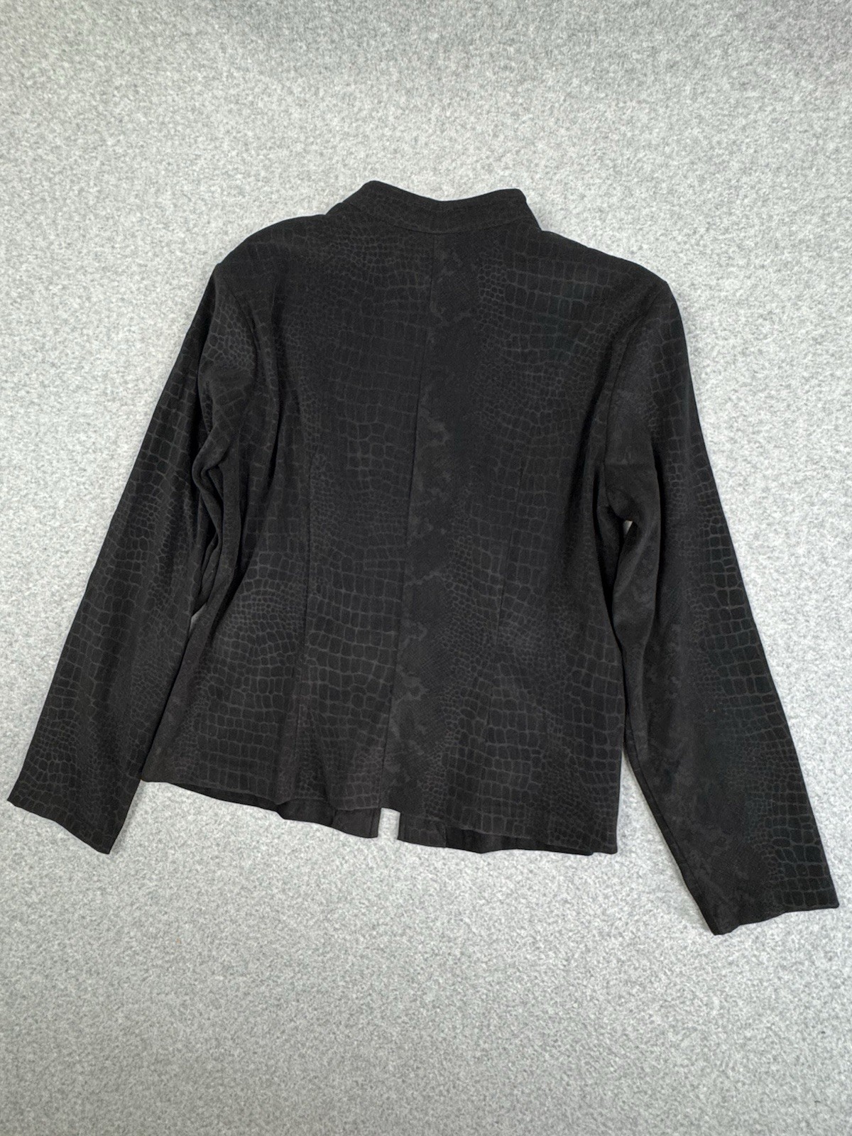 VTG Rabbit Designs Reptile Print Jacket Womens 12 Poly Blend Full Zip Goth Retro
