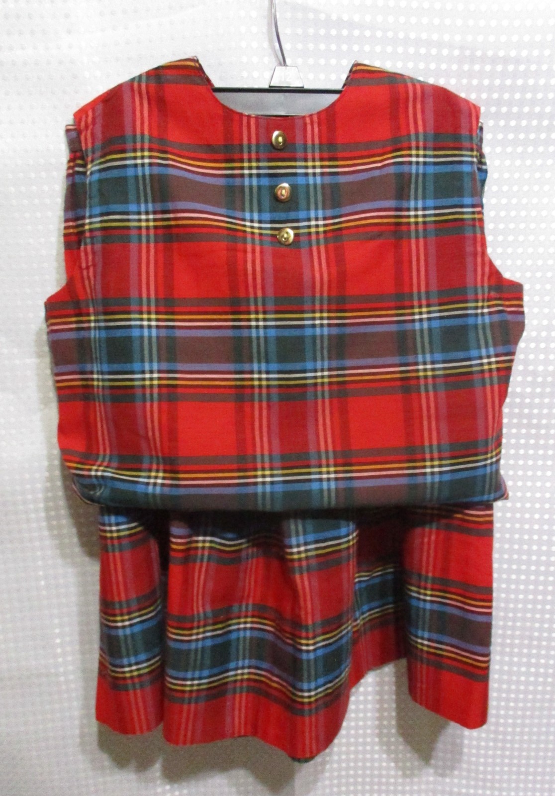 60’s Syd Juniors smart „n” gay Plaid School Girl Crop Top & Mini Skirt Set Sz XS