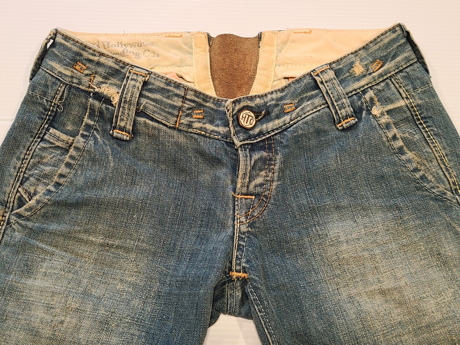 HTC Hollywood Trading Company Vintage Jeans, Made in Italy, sz 26, Distressed