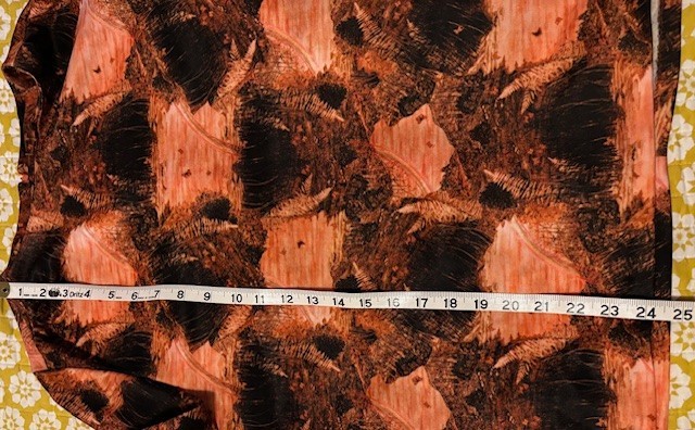 Vintage Handmade Blouse & Skirt Polyester Brown Rust and Black Colors