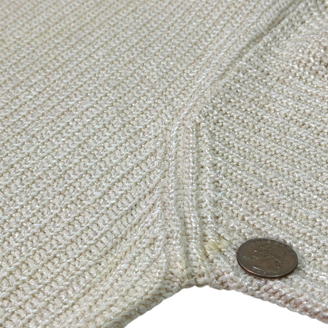 Vintage 80s Christina Silk / Rayon Knit Sweater With Lace Trim Silk Size Large