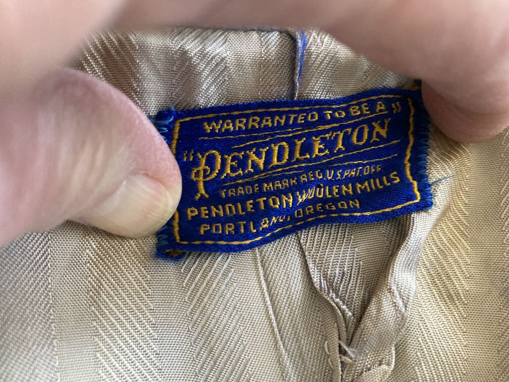 Vintage Pendleton Wool Womens Jacket Pockets Lined 2-Tone Blue Panelled 1960s
