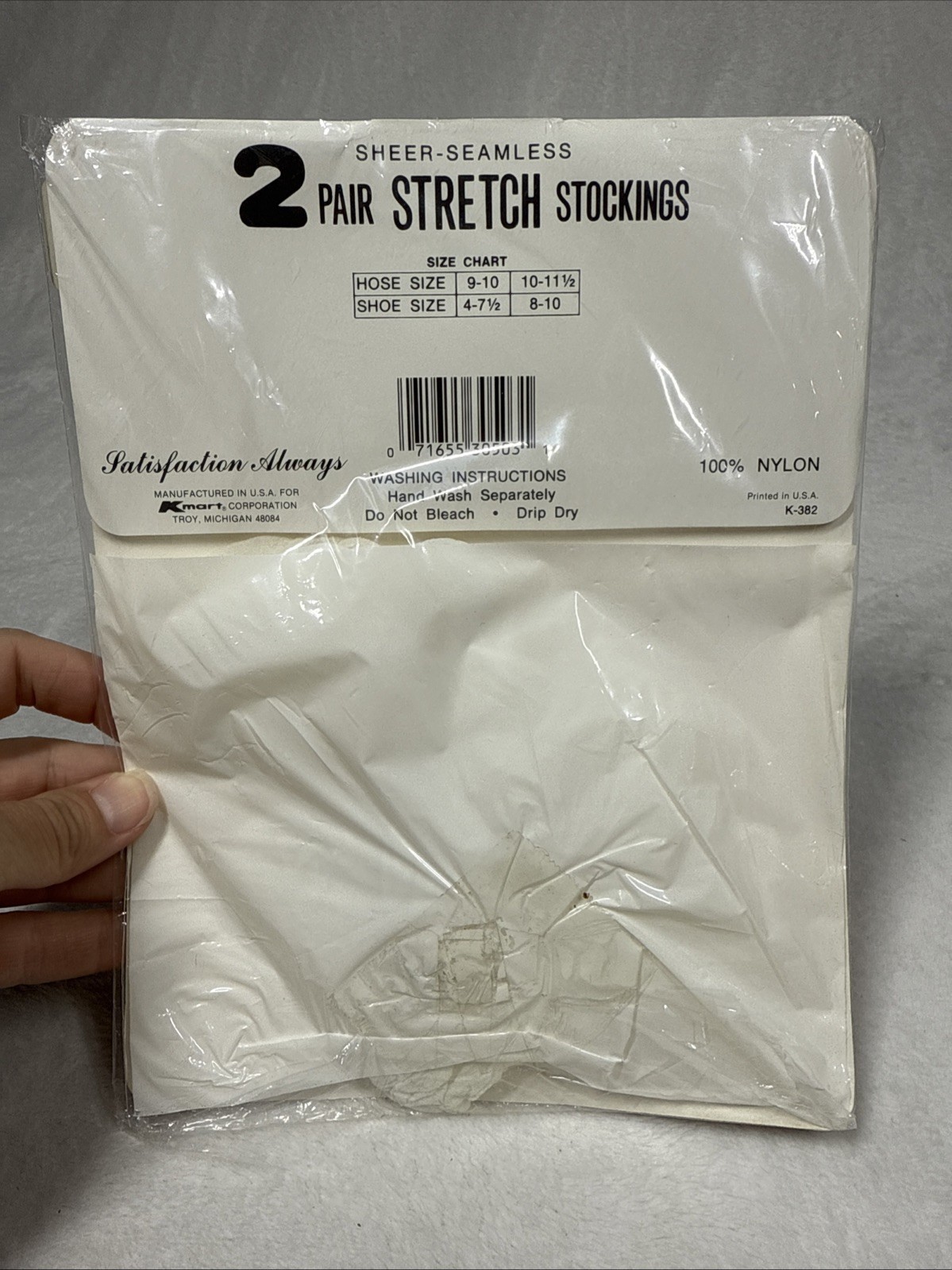 NIP Vintage 3 Pair Nylon Stockings Seamless Sheer Tall 10-11.5 White Brown Mist