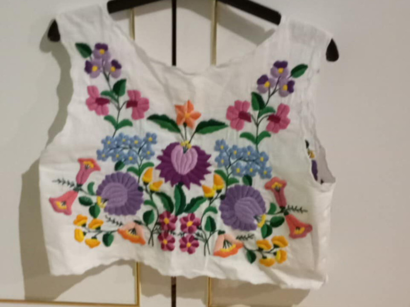 Rare Vintage Hungarian Kalocsa Floral Vest Traditional Folk Art New
