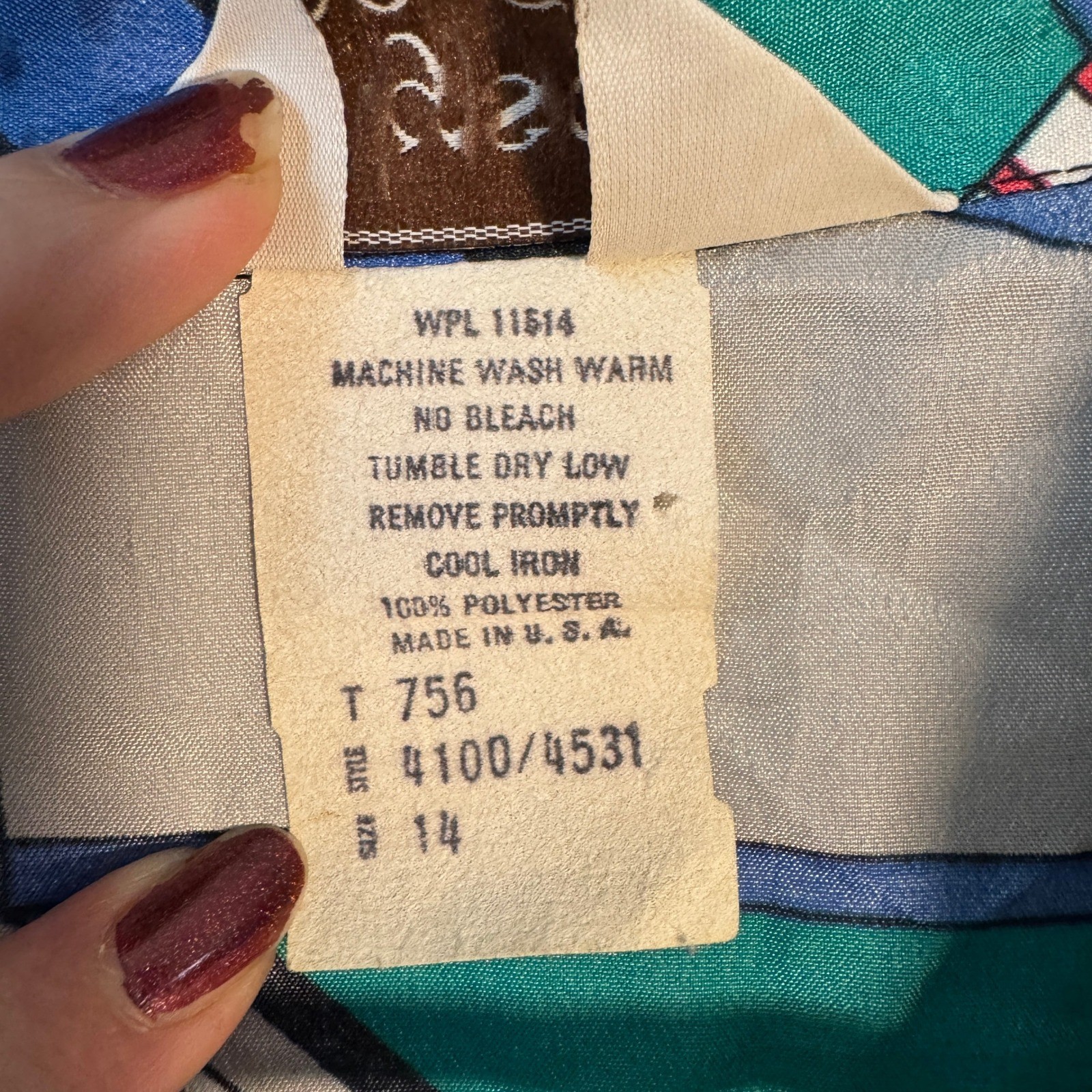 Memphis Vtg 80s Dress Geometric Allyson Holley Abstract Teal Blue L Maximalist