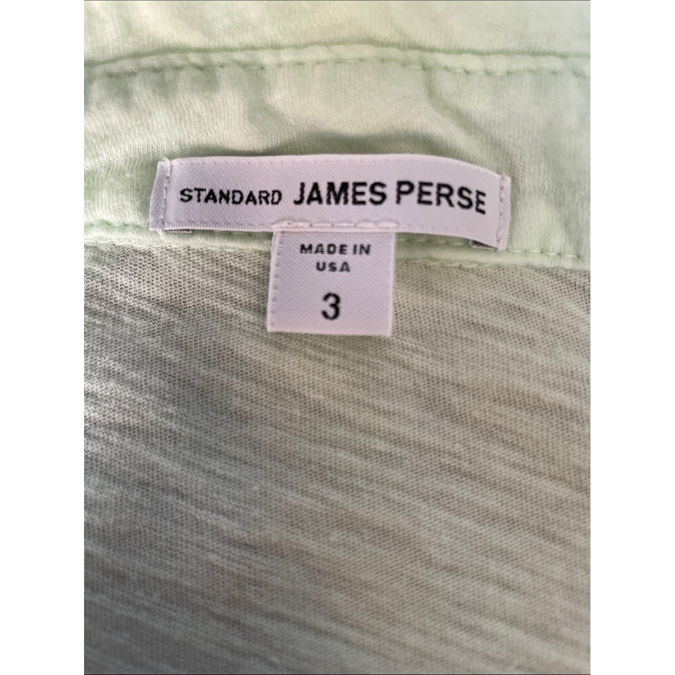 James Perse Sheer Slub Side Panel Sea Foam Green Button Down Shirt Size Large