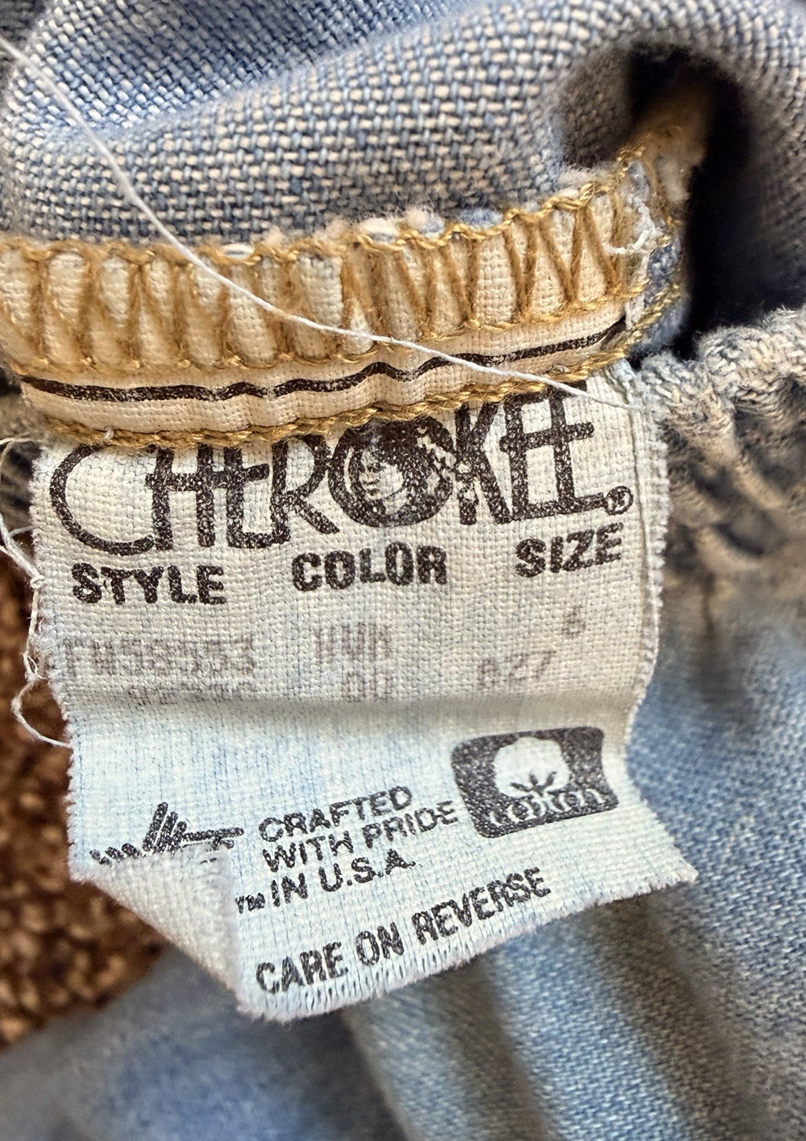 80S VTG CHAMBRAY DENIM SKIRT LACE TRIM M Peasant Cottage Boho Western USA MADE