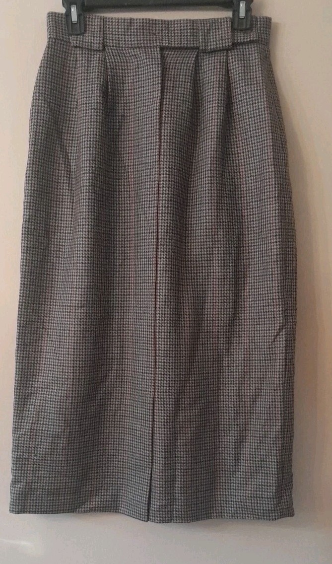 Vtg Charter Club Jane Justin Wool Maxi Full Pleated Skirt Modest 8 READ Academia